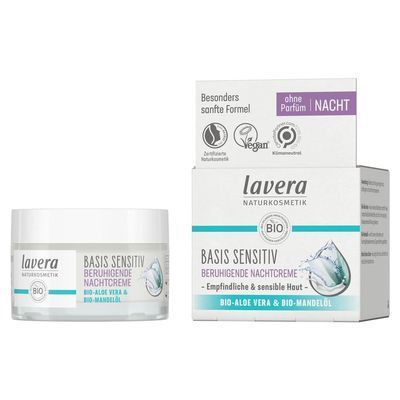 LAVERA basis sensitiv beruhigende Nachtcreme Bio-Aloe Vera & Bio-Mandelöl